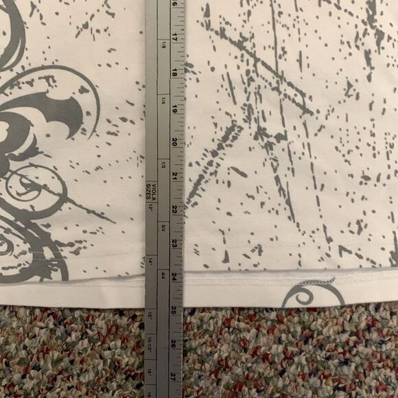 Polaris White with Gray Swirl Logo Long Sleeve Scoop Neck Cotton Tee Size L - Picture 9 of 9